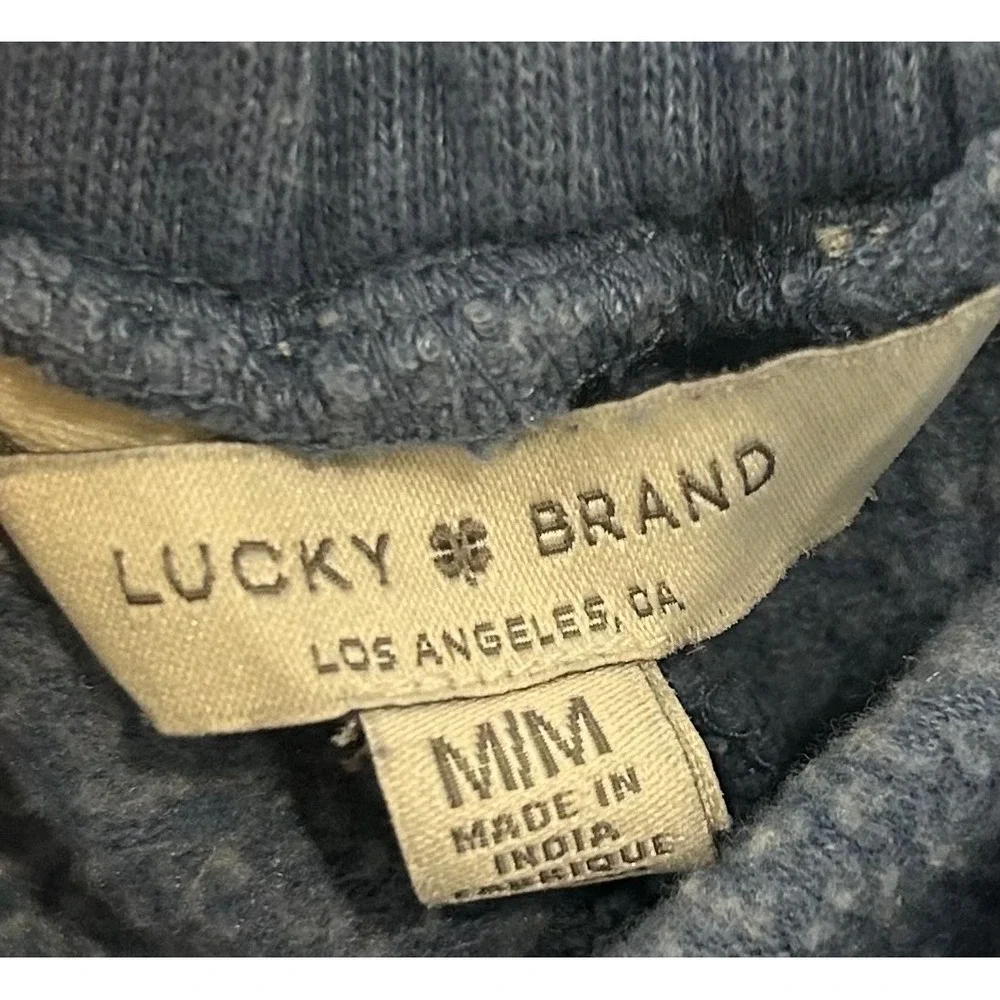 Lucky Brand Blue Heathered Jogger Sweatpants Drawstring Pockets Mens Small
